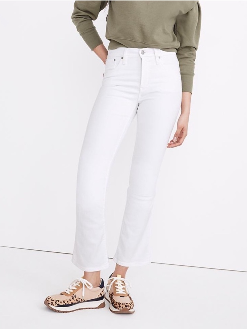 NWT Madewell Petite Cali Demi-Boot Jeans in
Pure White Size 31P